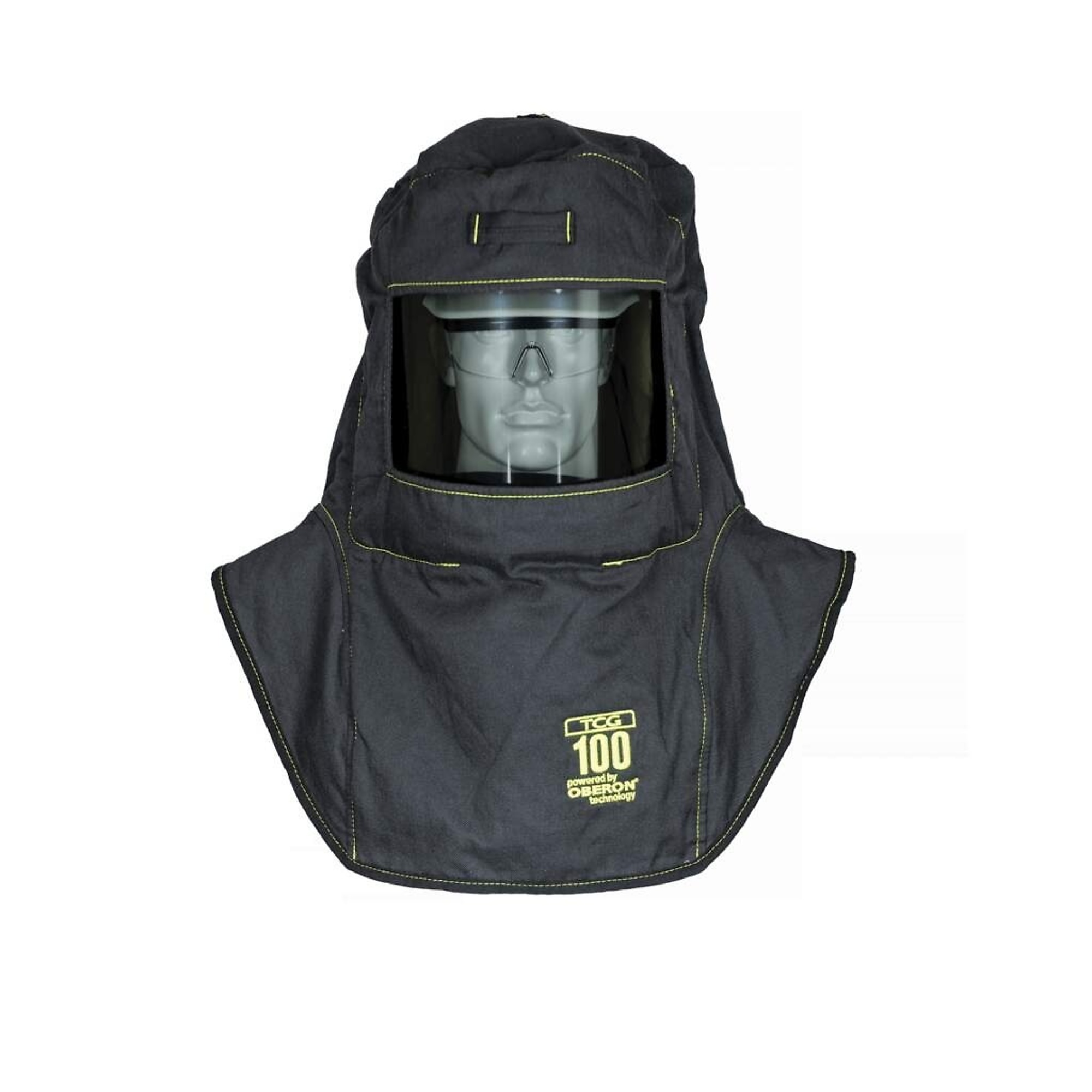 OBERON™ - Hood with Hard Cap - Arc Flash - 100 Cal TCG™ - Color: Black - Window: True Color Grey (TCG™) - Model # TCG100-C